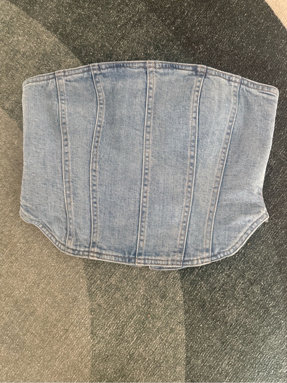 Denim Forum Strapless Corset Top